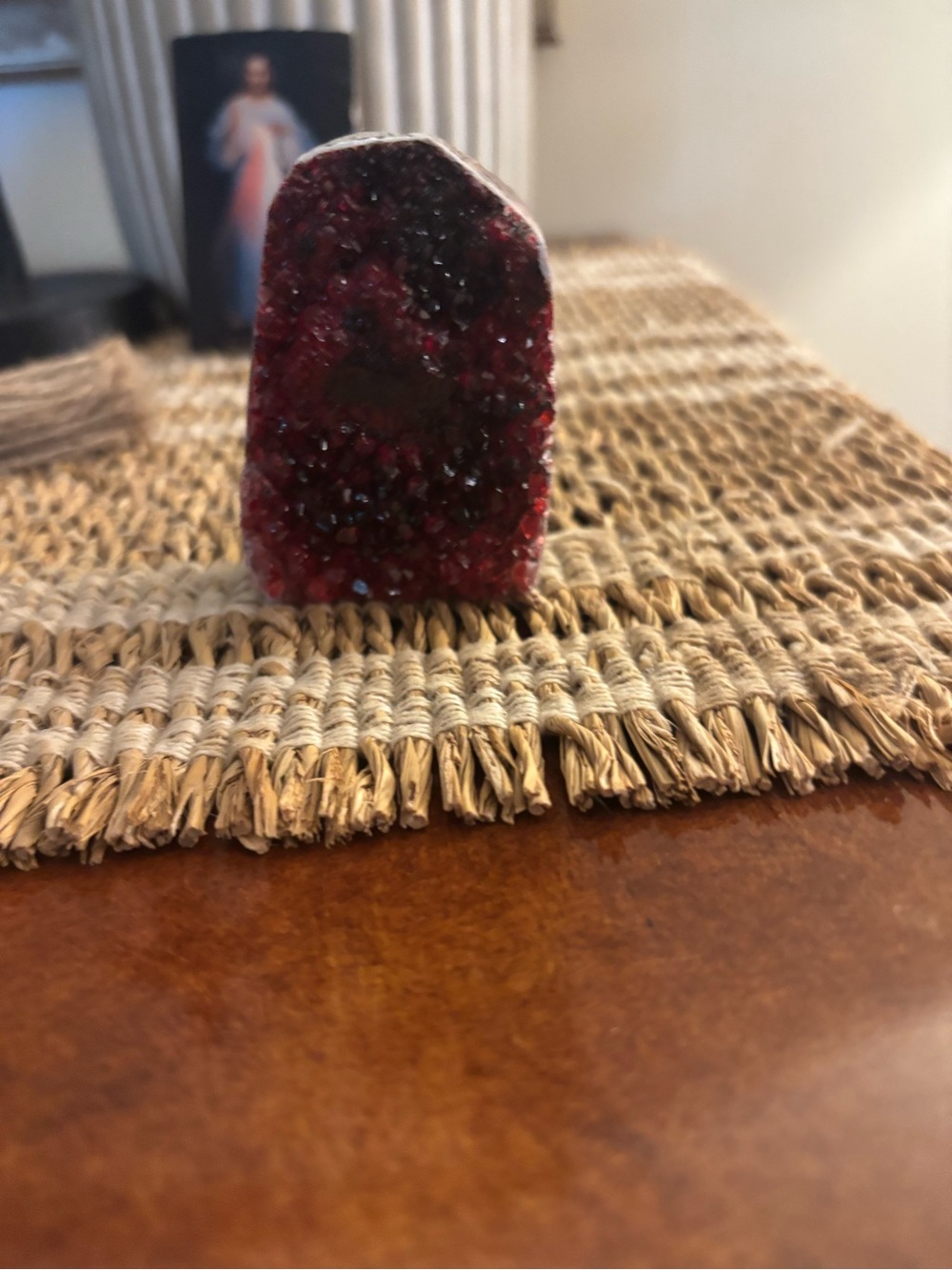 Red Geode Accent Crystal Display